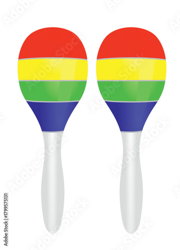 Two Mexican maracas. vector illustration	