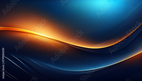 abstract dark blue gradient background with orange light