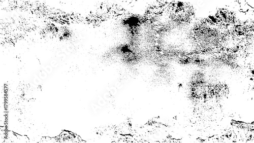 Abstract illustration surface dust and rough dirty wall background. Black and white grunge urban texture vector with copy space. 