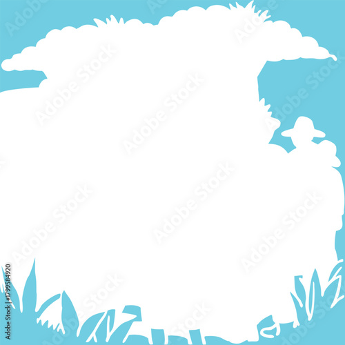 frame with Natural picture of village