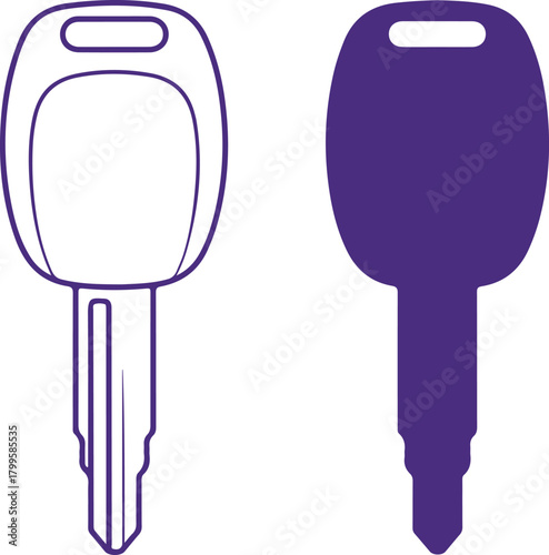 Modern car keys in black and white minimalist style