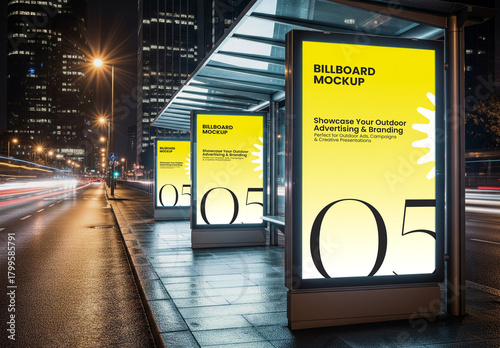 Bus Stop Billboard Mockup