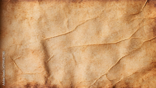 Clean brown paper, wrinkled, abstract for background.