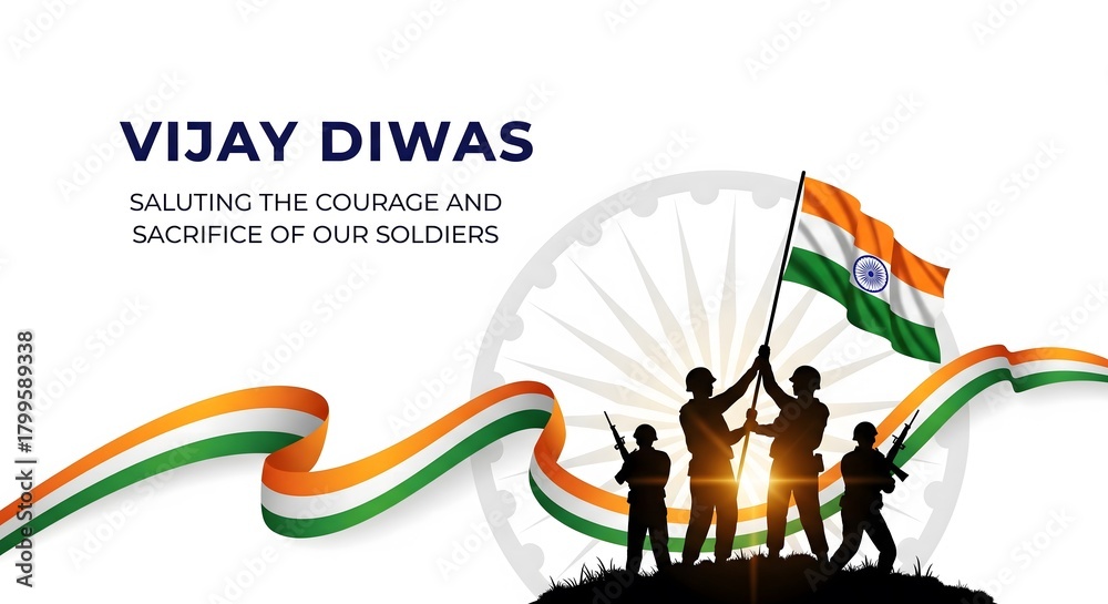 Naklejka premium Vijay diwas celebration honoring indian soldiers courage and sacrifice