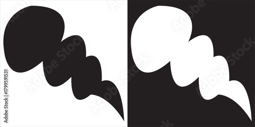 Manga speech bubbles with simple dialog icons. Minimal featuring basic dot dialog symbols, ideal for comics, communication graphics, and expressive storytelling design EPS10/AI.