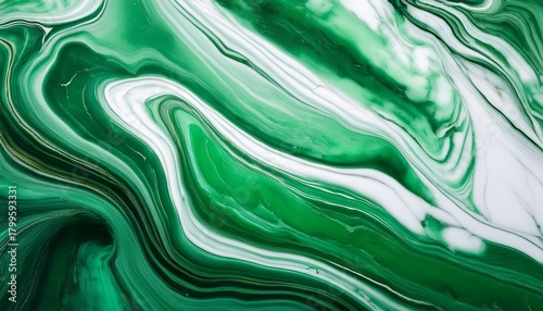 Macro Shot Of A Vibrant Green And White Marble Texture Abstract Background