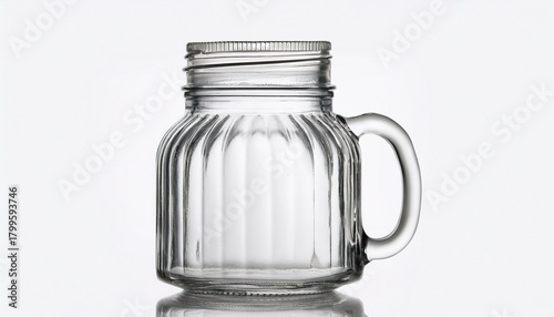 Mon Kup Transparent Empty Glass Jar On White Background