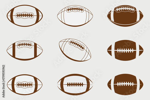 American Football Pattern Illustration. Oval Ball Design for Popular Competition and Winner Concept