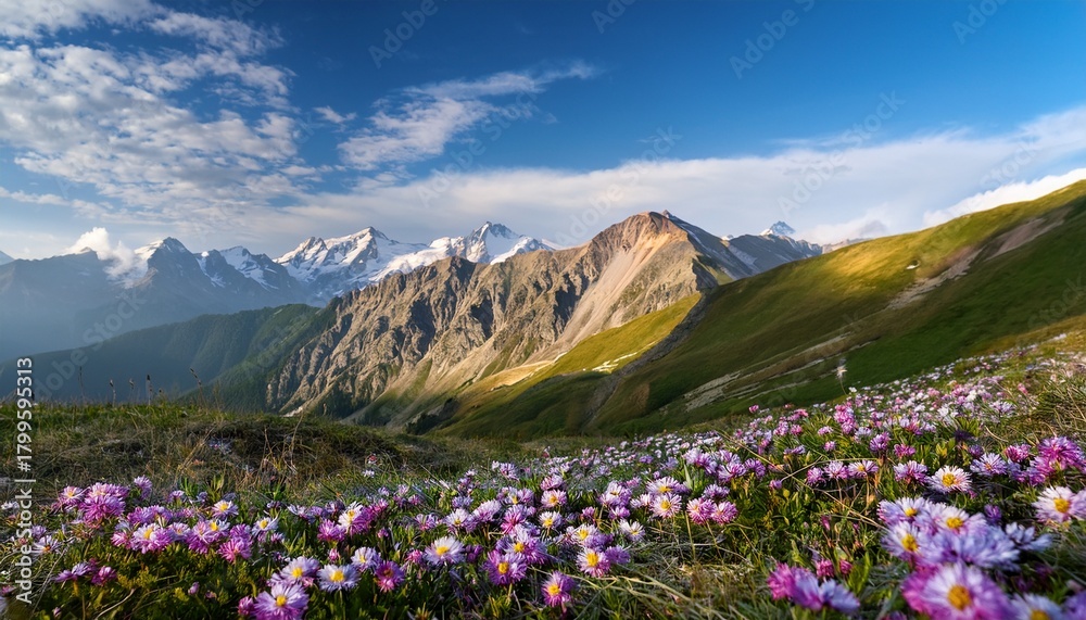 Fototapeta premium Flowers In The Mountains