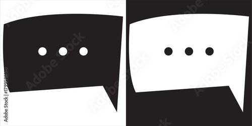 Manga speech bubbles with simple dialog icons. Minimal featuring basic dot dialog symbols, ideal for comics, communication graphics, and expressive storytelling design EPS10/AI.