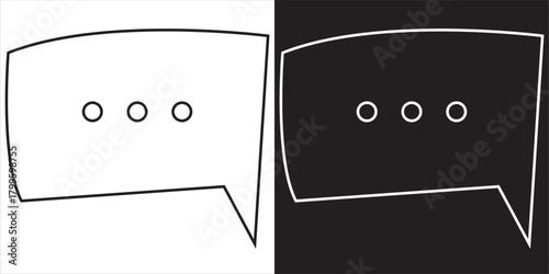 Manga speech bubbles with simple dialog icons. Minimal featuring basic dot dialog symbols, ideal for comics, communication graphics, and expressive storytelling design EPS10/AI.