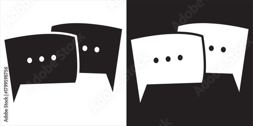 Manga speech bubbles with simple dialog icons. Minimal featuring basic dot dialog symbols, ideal for comics, communication graphics, and expressive storytelling design EPS10/AI.