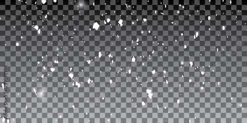 The dust is white. White sparks and stars shine with a special light. Vector sparkles on a transparent background. 