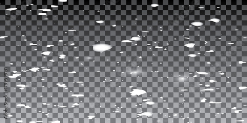 Snowstorm flakes swirl on transparent background Vector illustration