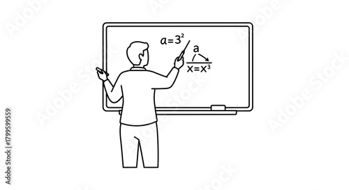 Dedicated teacher explains complex algebra equations on a whiteboard, inspiring mathematical understanding and academic growth for students.