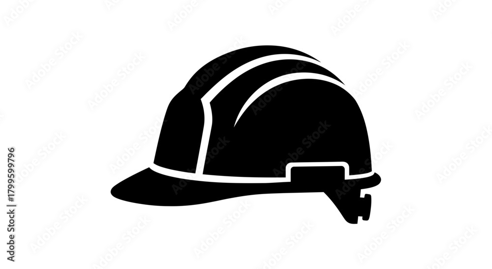 Fototapeta premium Essential hard hat icon symbolizing safety protection and construction industry readiness for professional projects and work