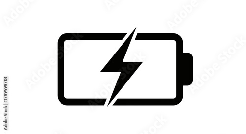 Dynamic battery charging icon symbolizing power, energy, and electrical recharge for modern technology and devices