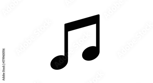 Dynamic eighth note symbol representing rhythm melody and musical expression for creative projects and digital design