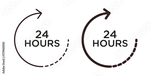 12 Hours clock icon Isolated flat vector in outline collection on white background