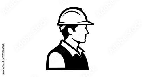Professional construction worker profile icon symbolizing industry expertise and safety readiness for building projects