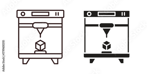 3D printing icon Isolated flat vector in outline collection on white background