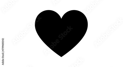 Bold black heart symbol representing love, passion, and strong emotions for Valentine's Day or as a universal icon of affection