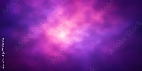 An abstract purple space background featuring glowing particles, bright stars, and a subtle blue galaxy motion design
