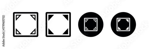 Full Size Screen Toggle Icon Set Minimal Monochrome UI Vector for Web Apps Expand Maximize Resize