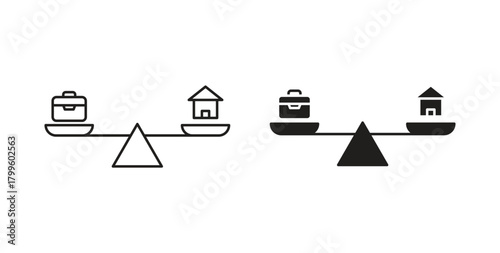 Balance life and work icon Isolated flat vector in outline collection on white background
