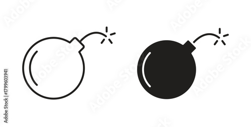 Bomb icon Isolated flat vector in outline collection on white background