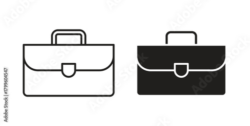 Briefcase icon Isolated flat vector in outline collection on white background