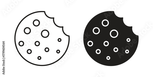 Browser cookies icon Isolated flat vector in outline collection on white background