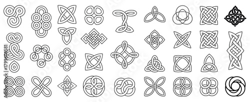 Celtic ornamental corners, intricate knotwork and Irish border frame vector