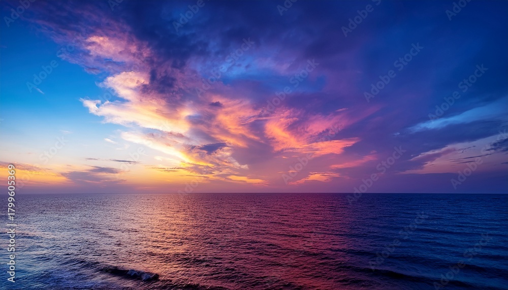 Fototapeta premium Colorful Sky Over The Sea At Dusk