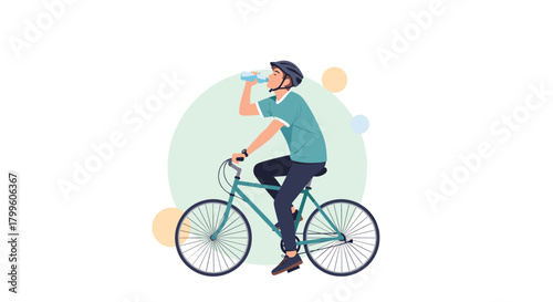 Stay hydrated while cycling outdoors with this refreshing drink, perfect for a healthy and active lifestyle, promoting wellness and fitness