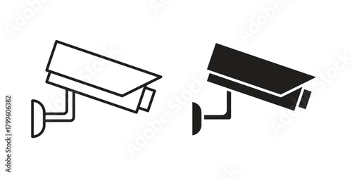 CCTV camera icon Isolated flat vector in outline collection on white background