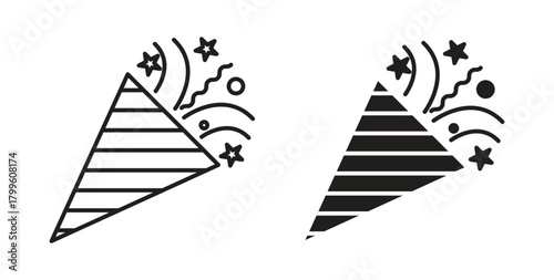 Confetti popper icon Isolated flat vector in outline collection on white background