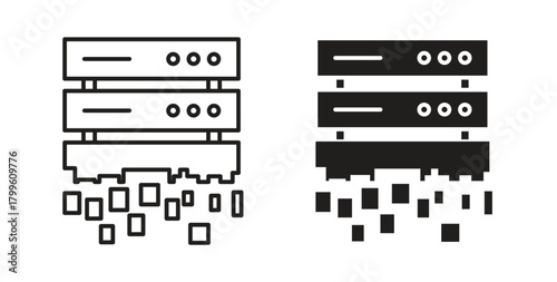 Data loss icon Isolated flat vector in outline collection on white background