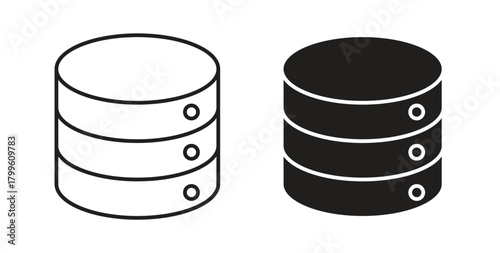Database icon Isolated flat vector in outline collection on white background