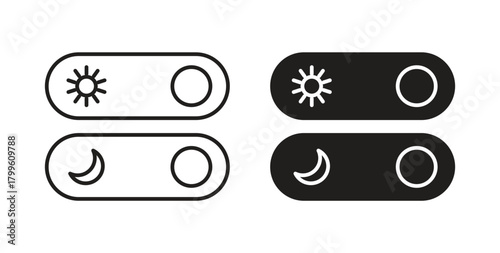 Day and night mode icon Isolated flat vector in outline collection on white background