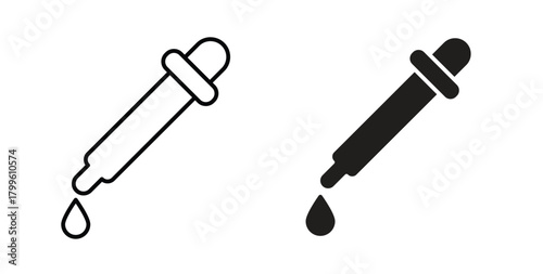 Dropper bottle icon Isolated flat vector in outline collection on white background