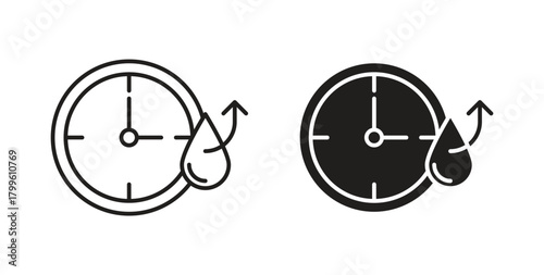 Drying time icon Isolated flat vector in outline collection on white background