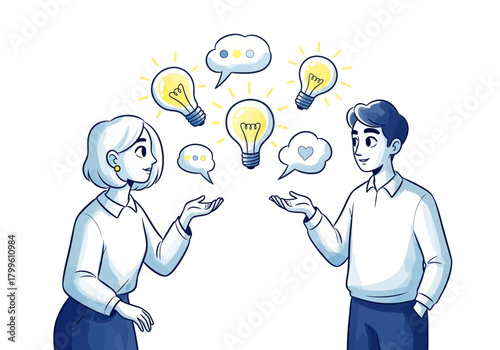 Brainstorming Session Exchanging Ideas and Generating Solutions.