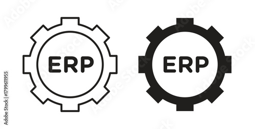 ERP system icon Isolated flat vector in outline collection on white background