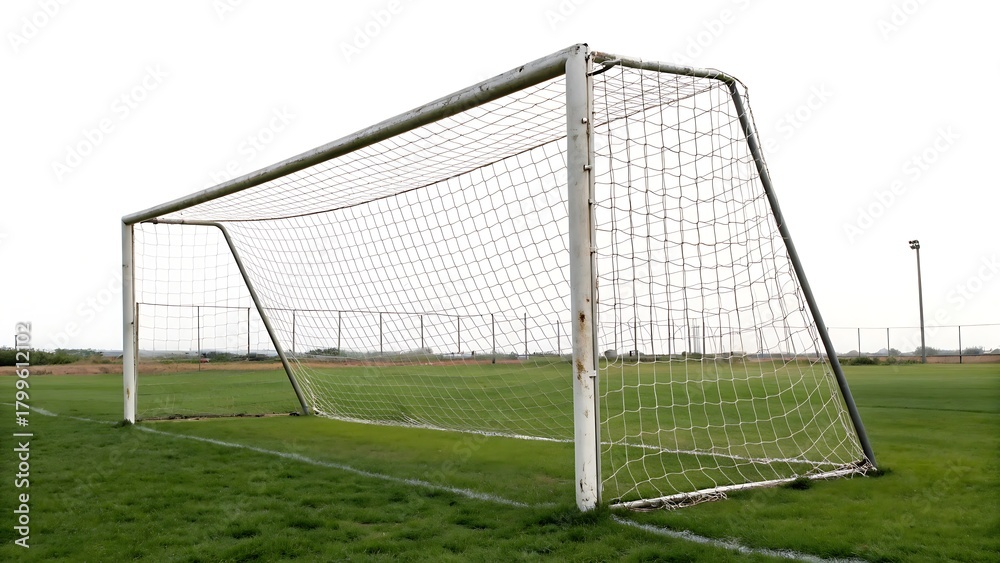 Fototapeta premium The goalposts silent roar With shadow. AI GENERATED.