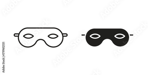 Eye mask icon Isolated flat vector in outline collection on white background