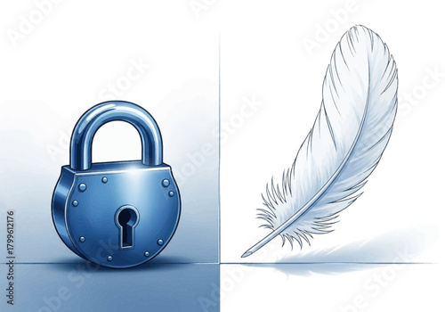 Security and Lightness A Conceptual Illustration of Opposites.