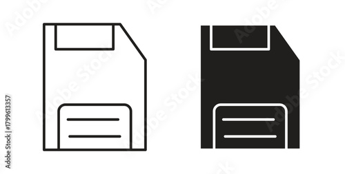 Floppy disk icon Isolated flat vector in outline collection on white background