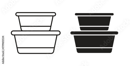 Food containers icon Isolated flat vector in outline collection on white background