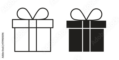 Gift box icon Isolated flat vector in outline collection on white background